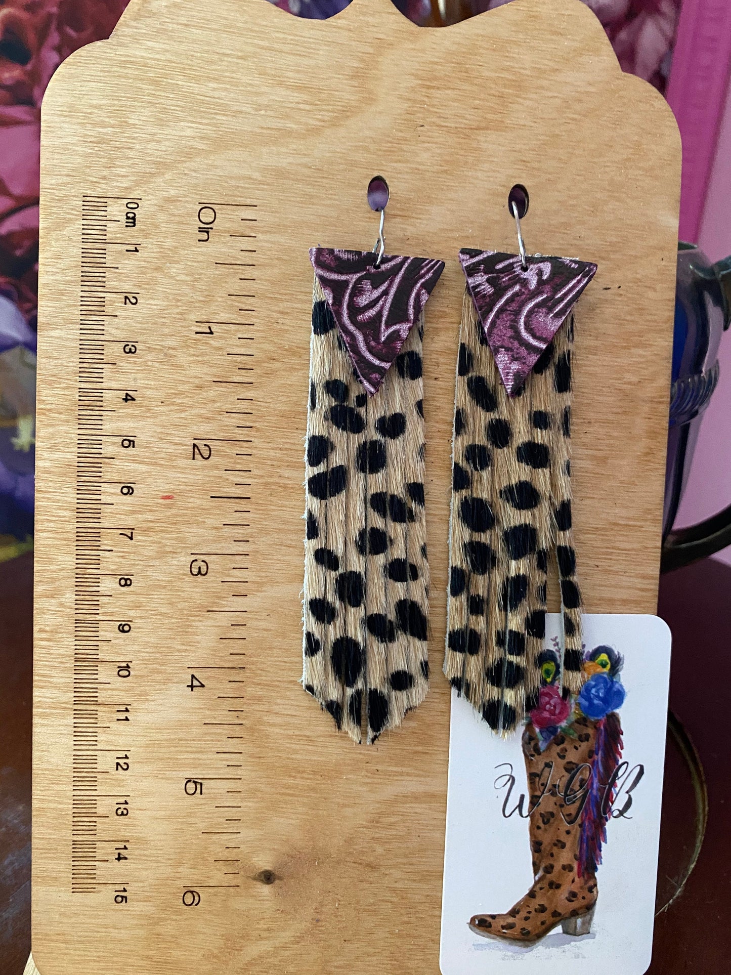 Cheetah Print Hair on Hide Fringe Earrings, Long Fringe Earrings, Western  Earrings, Handmade Leather Earrings, Coastal Cowgirl Earrings