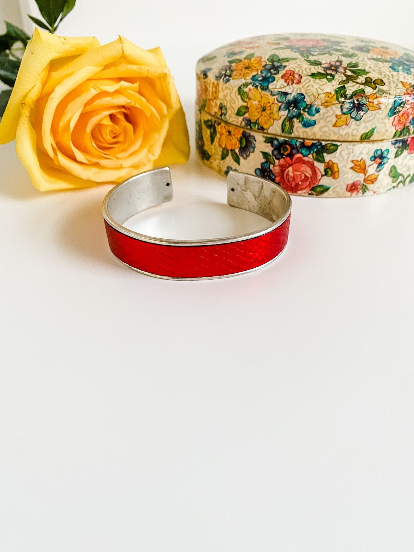 Red Leather Inlay Bracelet, Boho Leather Bangle Bracelet, Leather Cuff Bracelet, Red Python Bracelet, Best Friend Birthday Gift for Her