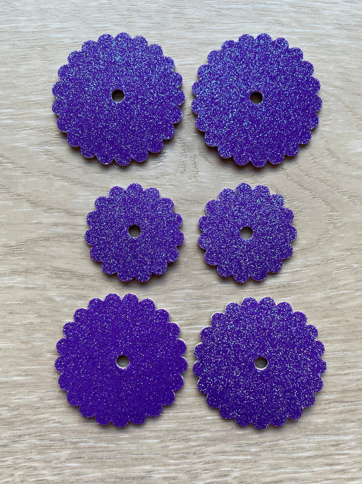 Purple Glitter Rosettes, Purple Leather Rosettes, Saddle Accessory, Saddle Set Rosettes, Set of 6 Rosettes, Bling Horse Tack