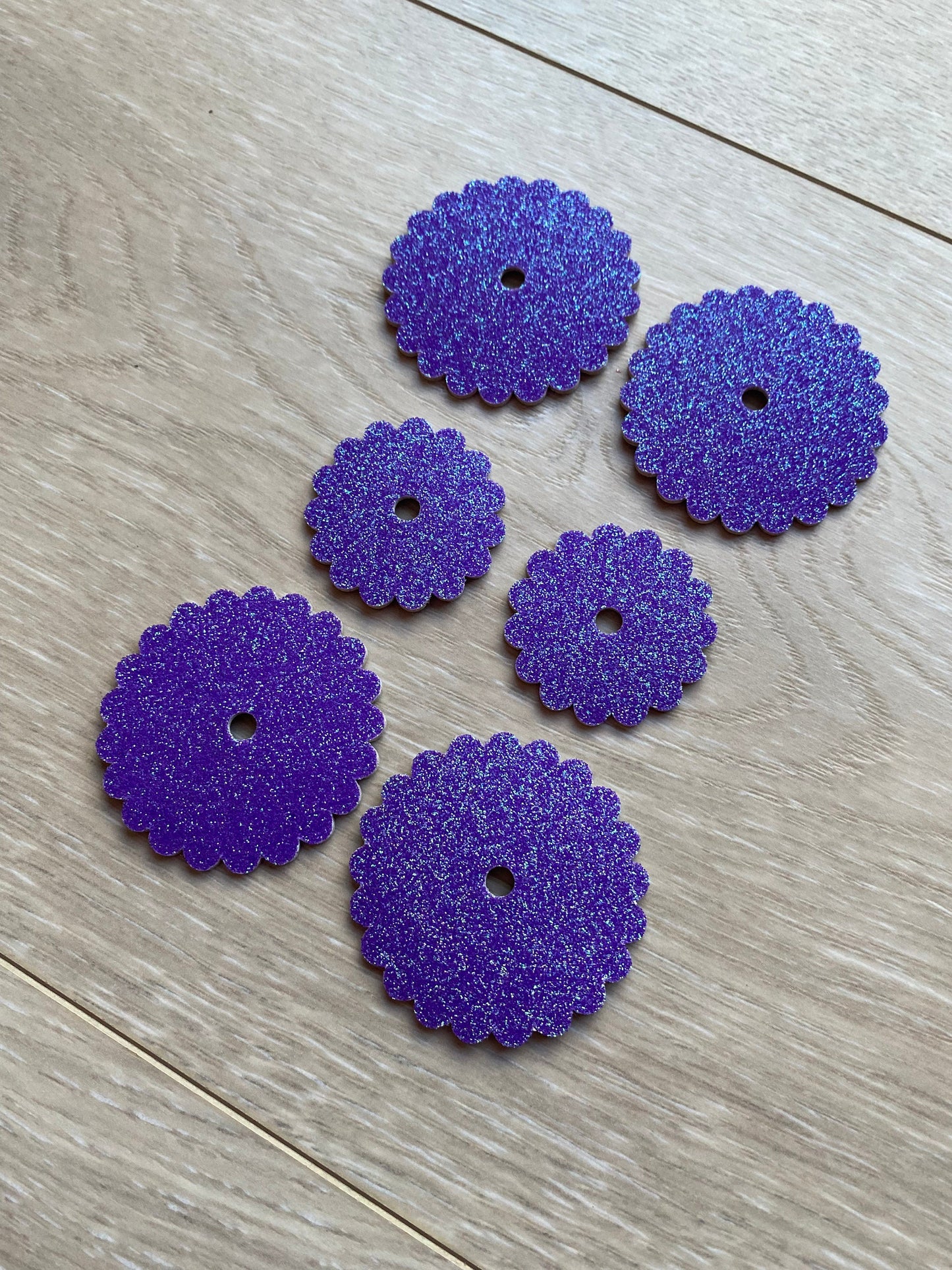 Purple Glitter Rosettes, Purple Leather Rosettes, Saddle Accessory, Saddle Set Rosettes, Set of 6 Rosettes, Bling Horse Tack