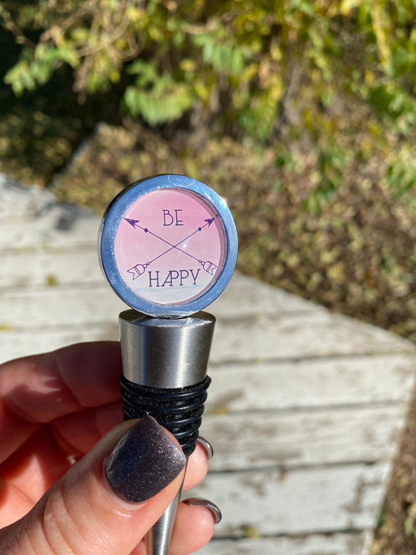 Be Happy Wine Bottle Stopper, Boho Wine Stopper, Gift for Wine Lover, Gift for Woman Who Has Everything, Boss Babe Galentines Gift