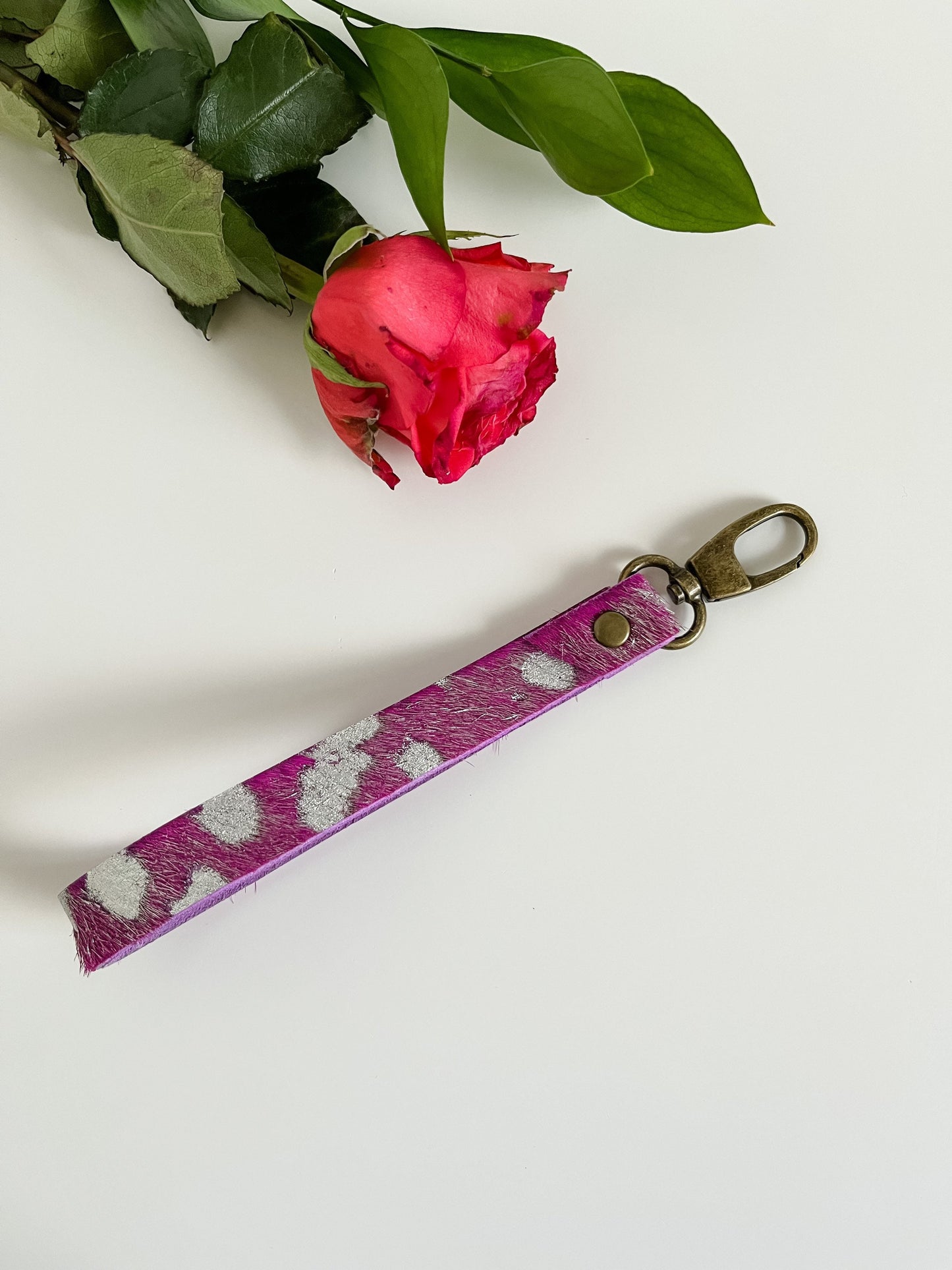 Hair on Hide Wristlet Strap, Wristlet Keychain, Boho Wristlet, Interchangeable Wristlet Strap, Purse Accessory, hide and hardware variety