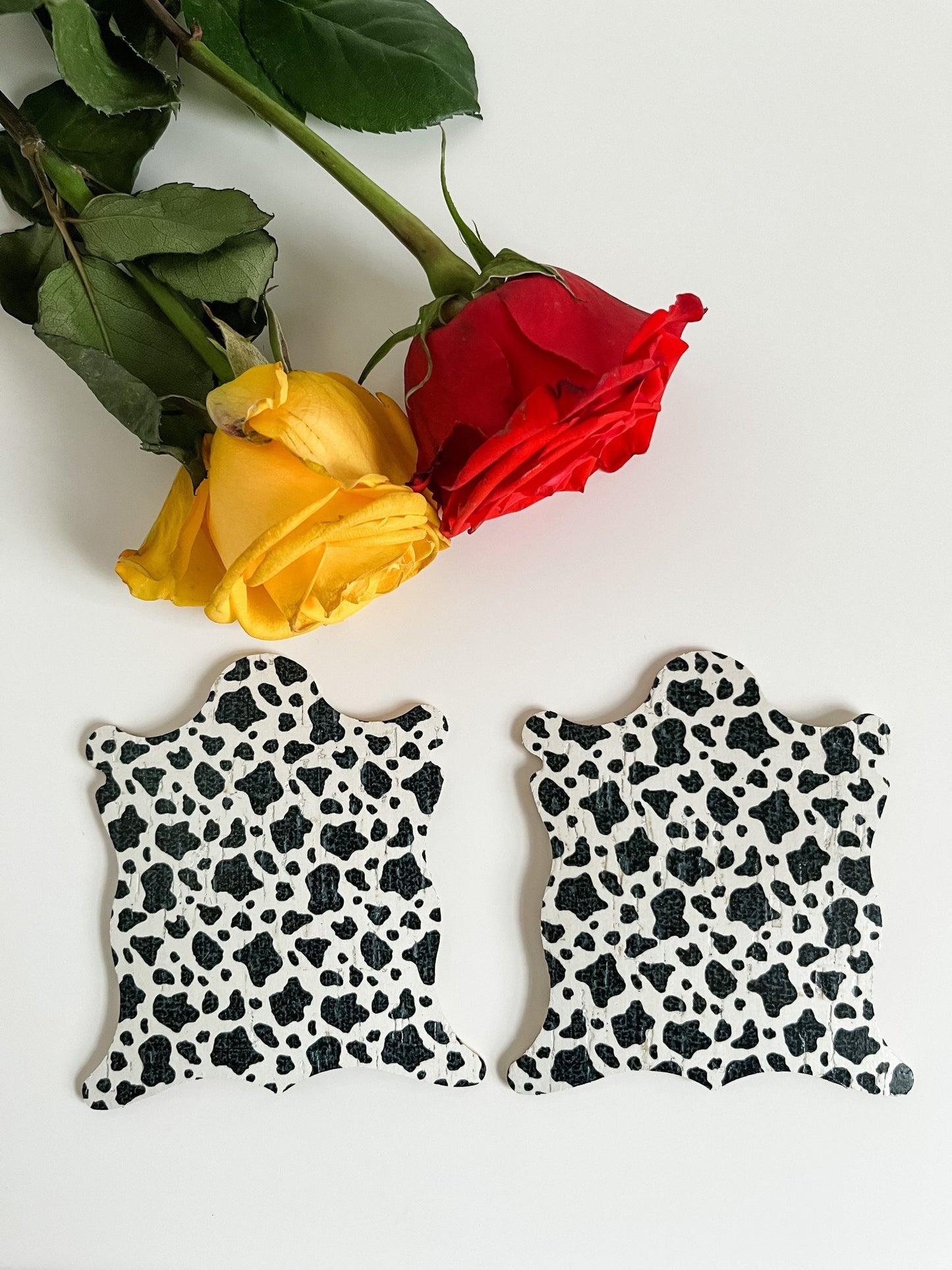 Cowhide Coasters, Black White Cow Print Coasters, Cute Western Barware, Classy Cowgirl Coasters, Western Gift for Cowgirl, Boss Babe Gift