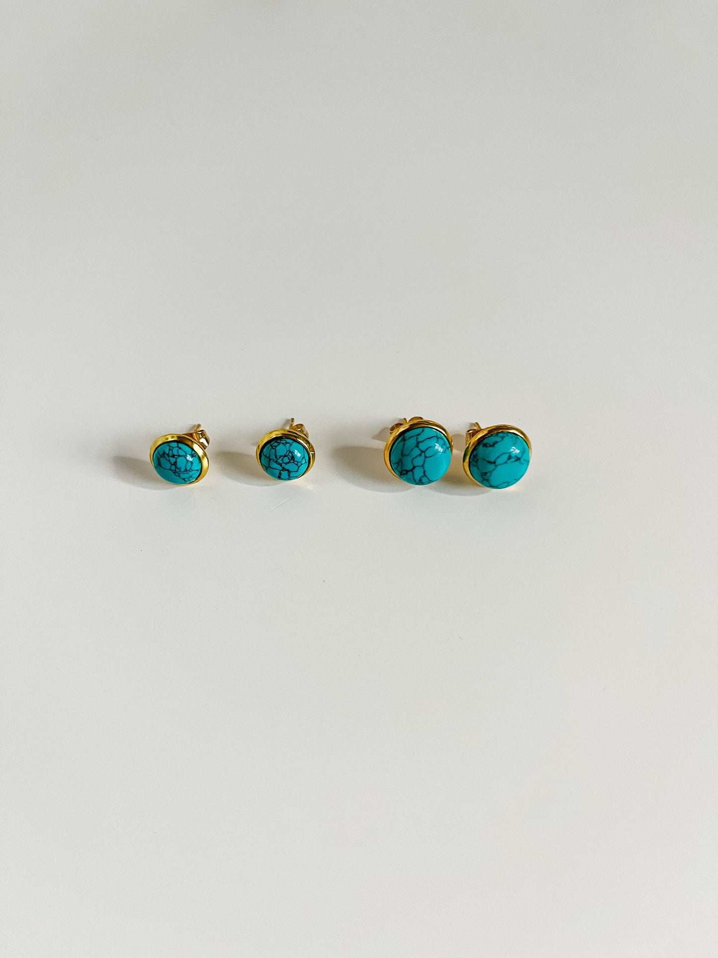 Genuine Turquoise Stud Earrings, Coastal Cowgirl Earrings, Turquoise Earrings, Western Gold Stud Earrings, Boho Chic Festival Earrings