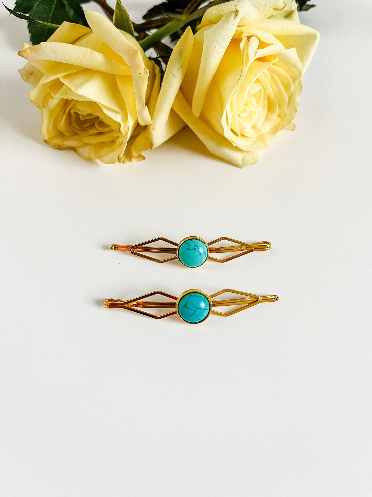 Turquoise Hair Barrettes, Women’s Hair Clip, Hair Jewelry, Wedding Bridal Barrette Clip, Western Hair Pin, Boho Howlite Turquoise Hair Pin