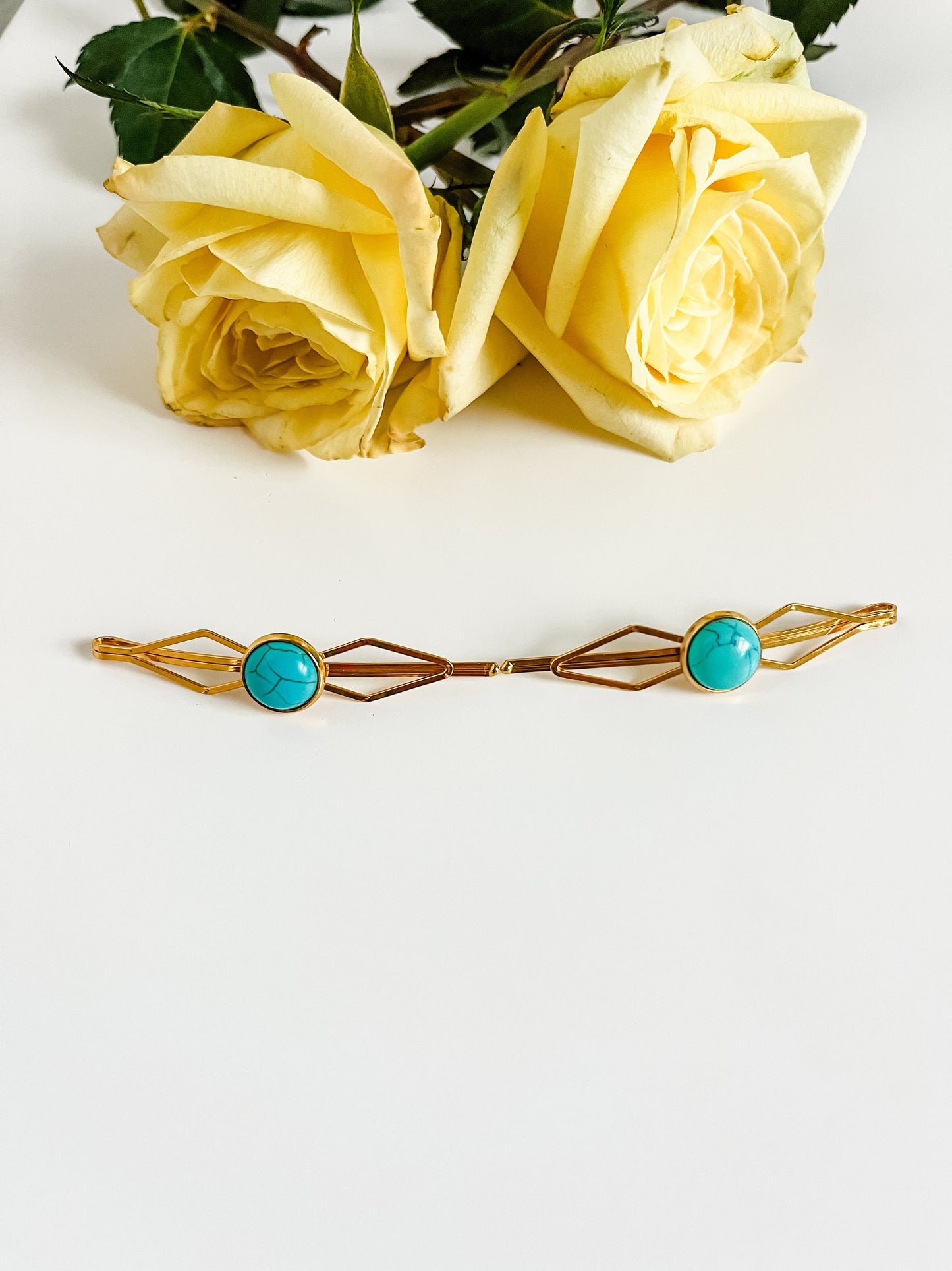 Turquoise Hair Barrettes, Women’s Hair Clip, Hair Jewelry, Wedding Bridal Barrette Clip, Western Hair Pin, Boho Howlite Turquoise Hair Pin