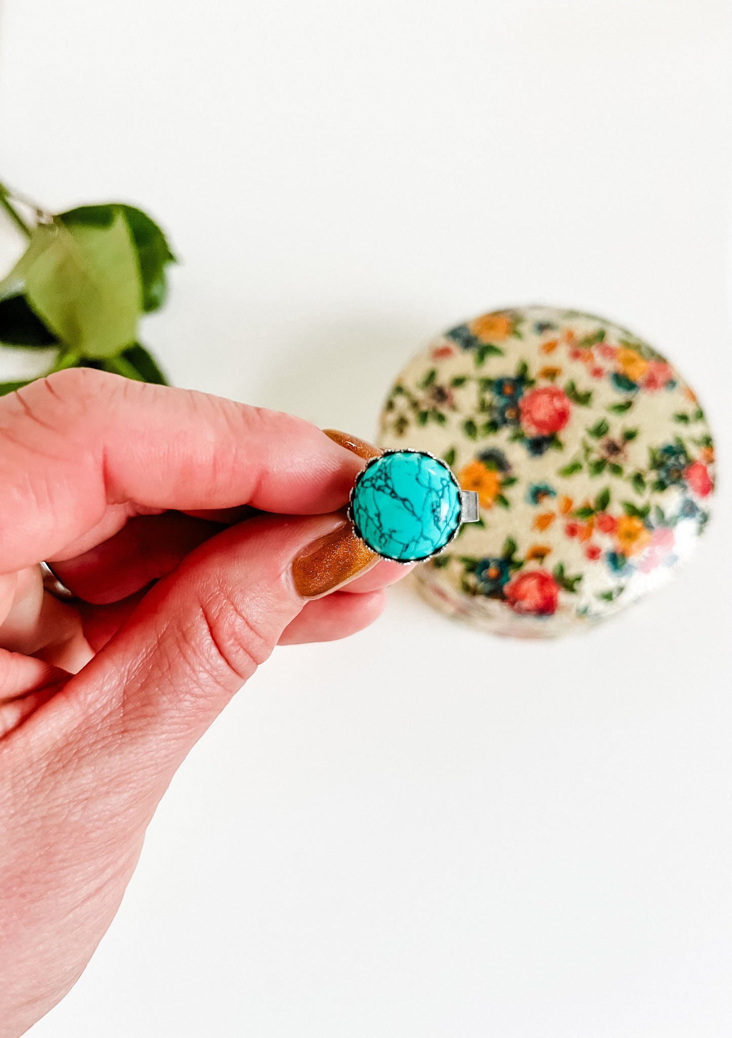 Natural Turquoise Ring, Boho Chic Turquoise Ring, Coastal Cowgirl Jewelry, Western Ring, Adjudtable Silver Ring, Cowgirl Gift for Her