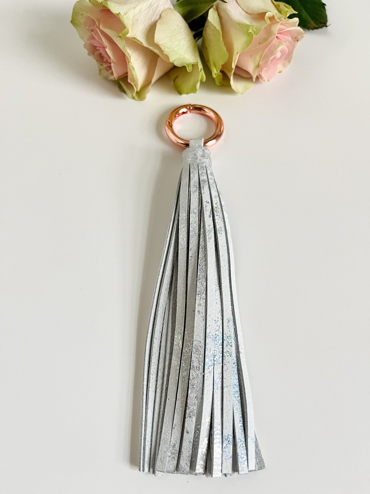 Metallic Leather Purse Tassel, Fringe Tassel, Purse Charm, Bag Flair Charm, Turquoise Tassel, White Tassel, Peach Coral Tassel